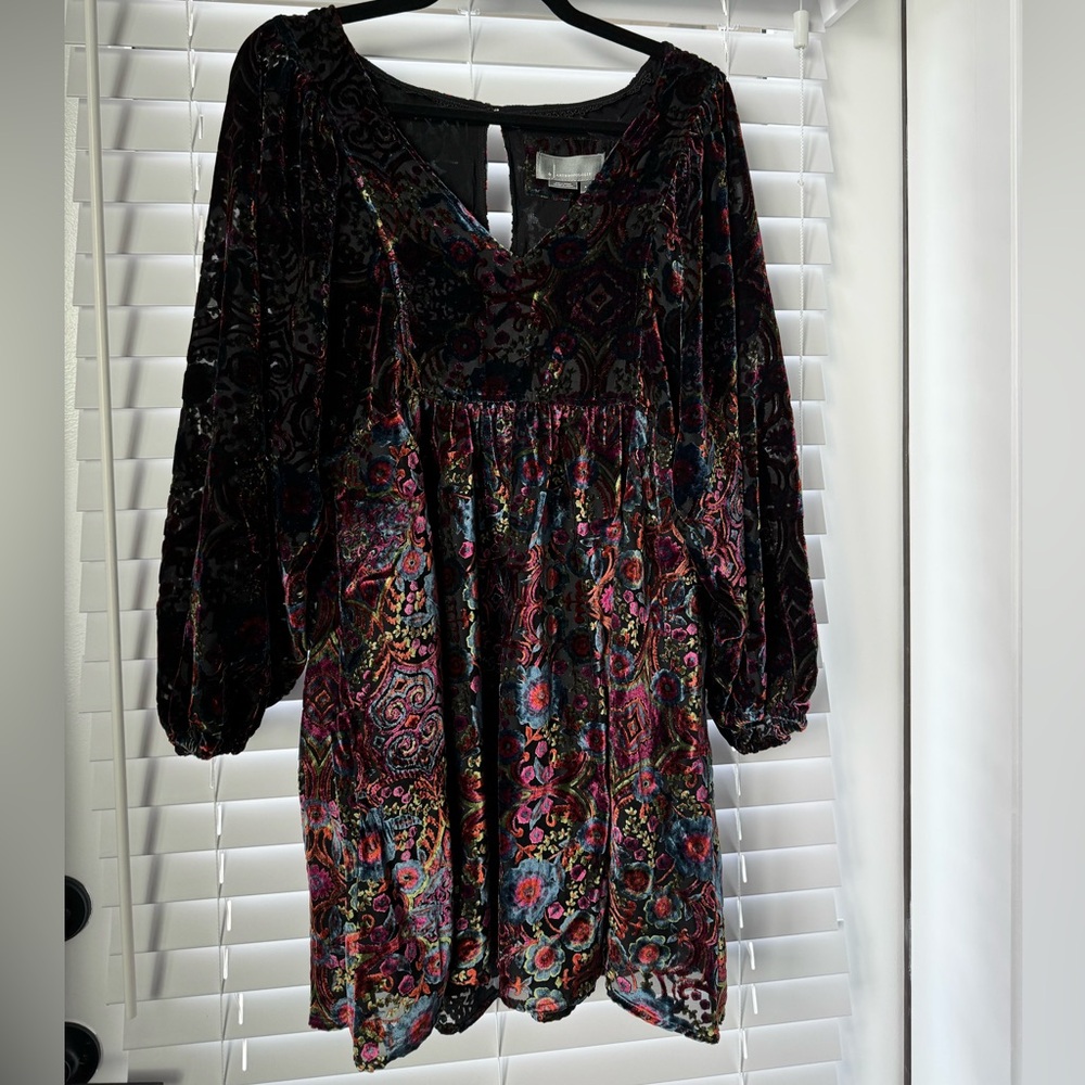 Anthropologie velvet dress